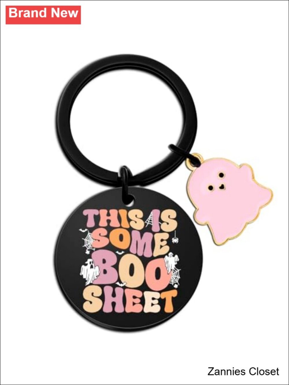 👻 Halloween Ghost Keychain Boo Basket Stuffers Stainless Steel Keychain